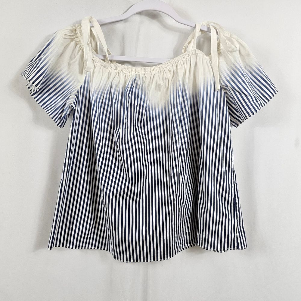 Milly Eden Top in Blue Stripes - Size P